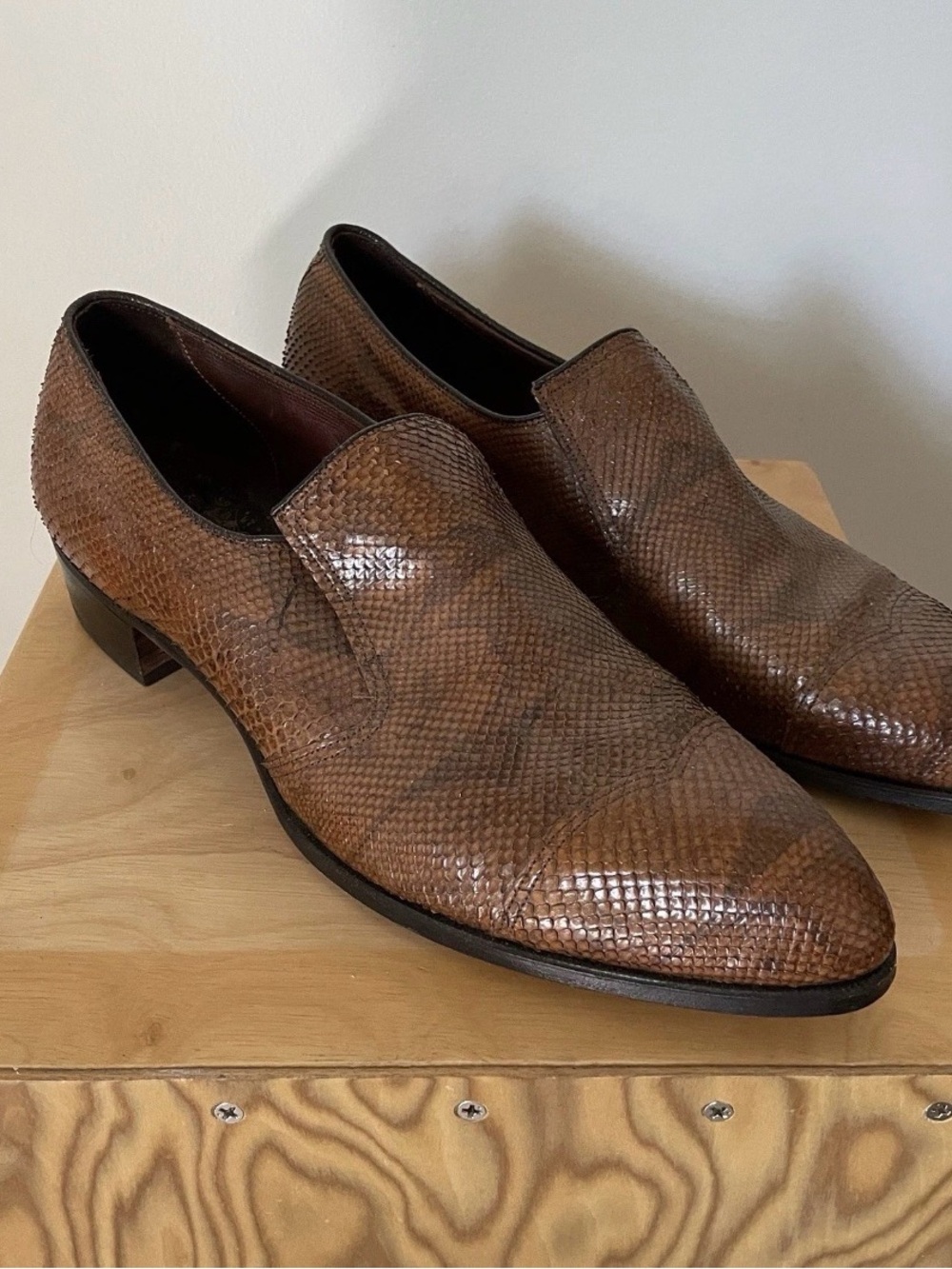 Stetson Brown Snakeskin(?) Men’s Shoes Size 10.5 Narrow Width